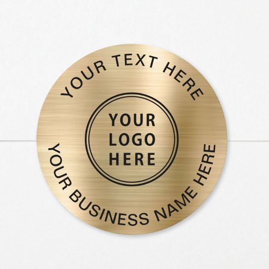 Sticker Rond Entreprise Logo Or