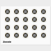 Sticker Rond Entreprise Luxe Black White Gold Stroke QR Code (Feuille)