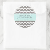 Sticker Rond Entreprise Merci Aqua Grey Chevron (Sac)