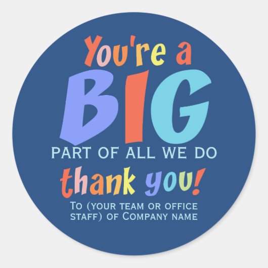 Sticker Rond Entreprise Merci d'équipe d'employés (Devant)