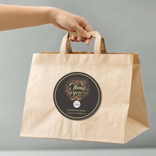 Sticker Rond Entreprise Merci Or | Ajouter un LOGO