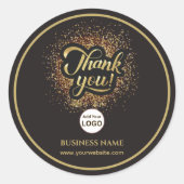 Sticker Rond Entreprise Merci Or | Ajouter un LOGO (Devant)