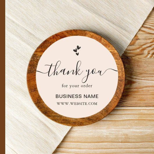 Sticker Rond Entreprise Merci pour votre commande Rose Fille Ro