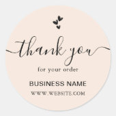 Sticker Rond Entreprise Merci pour votre commande Rose Fille Ro (Devant)