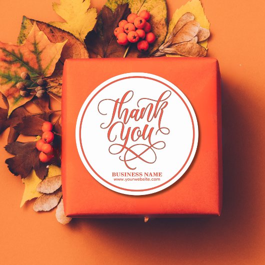 Sticker Rond Entreprise Merci rouge | Ajouter un LOGO