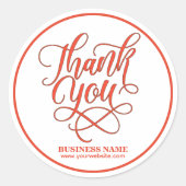 Sticker Rond Entreprise Merci rouge | Ajouter un LOGO (Devant)