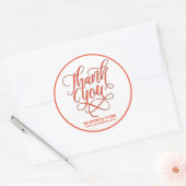 Sticker Rond Entreprise Merci rouge | Ajouter un LOGO (Enveloppe)