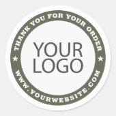 Sticker Rond Entreprise Moderne Personnalisé Logo et site Web (Devant)