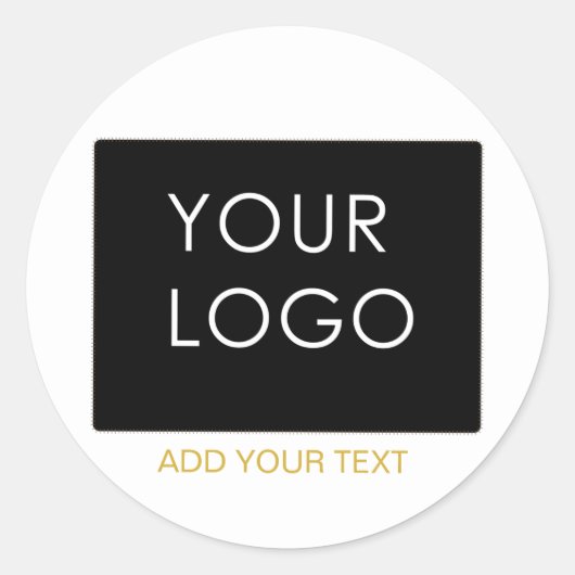 Sticker Rond Entreprise personnalisable Ajouter un logo Blanc m (Devant)