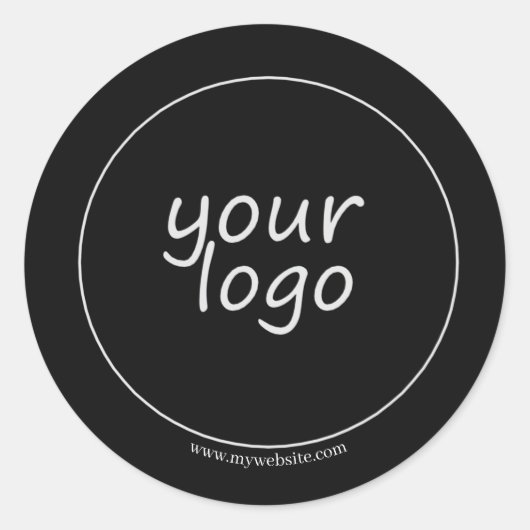 Sticker Rond Entreprise personnalisée | Couleur noire (Devant)