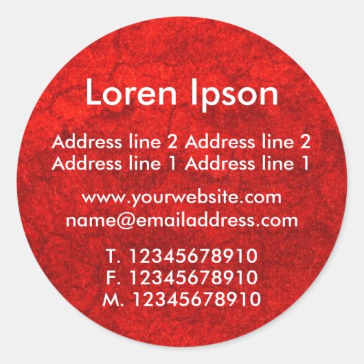 Sticker Rond Entreprise/Profil Red Planet (Devant)