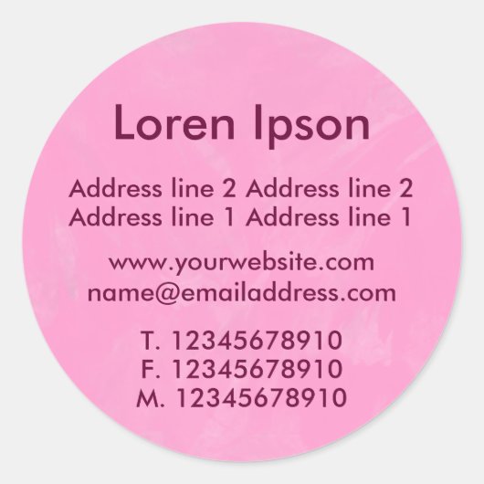 Sticker Rond Entreprise/profil rose brossé (Devant)