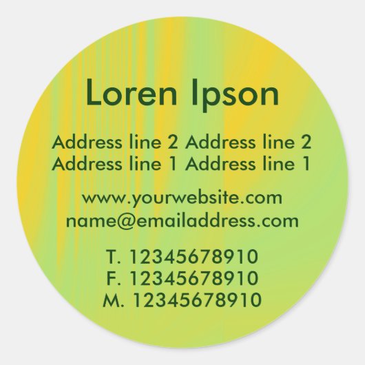 Sticker Rond Entreprise/profil vert et orange (Devant)