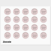 Sticker Rond Entreprise rose artisanale (Feuille)