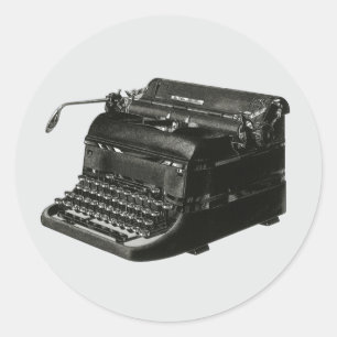 Sticker Rond Entreprise vintage, Antique Office Manuel Machine