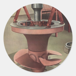 Sticker Rond Entreprise vintage, Eau géante Turbine Énergie