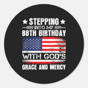 Sticker Rond Entrer dans mon 88e anniversaire avec la grâce de