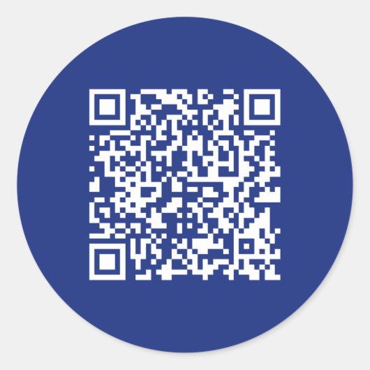 Sticker Rond Entrer l'URL Généré instantanément Code QR | bleu  (Devant)