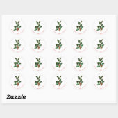 STICKER ROND ENVELOPE SEAL : JOYEUSE NOËL : HOLLY (Feuille)