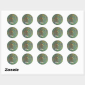 STICKER ROND ENVELOPE SEAL : KLIMT : JARDIN AVEC SOUCHES (Feuille)