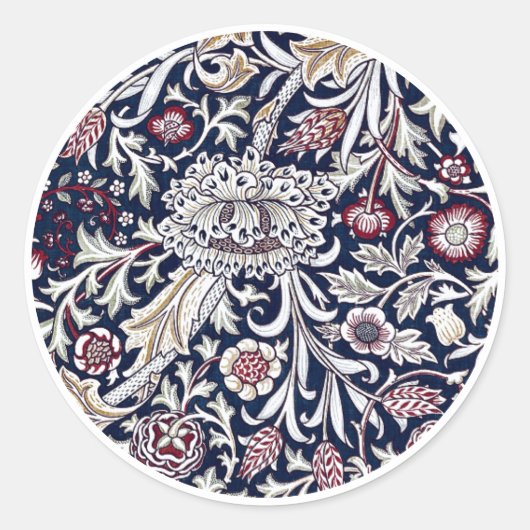 STICKER ROND ENVELOPE SEAL : WILLIAM MORRIS : CONCEPTION TENTE (Devant)