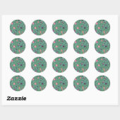STICKER ROND ENVELOPE SEAL : WILLIAM MORRIS : POMEGRANATES (Feuille)