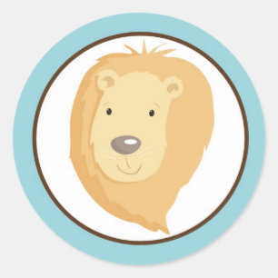 Sticker Rond Enveloppe 1,5 po Sceau Lion bleu Jungle