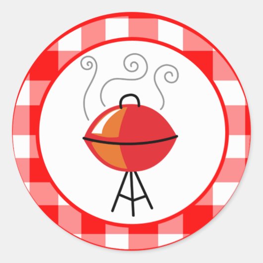 Sticker Rond Enveloppe 20 - 1,5" Grill Aliments Summe Barbecue (Devant)