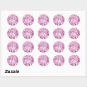 Sticker Rond Enveloppe cadeau Zircon rose Gemstone Invitation E (Feuille)