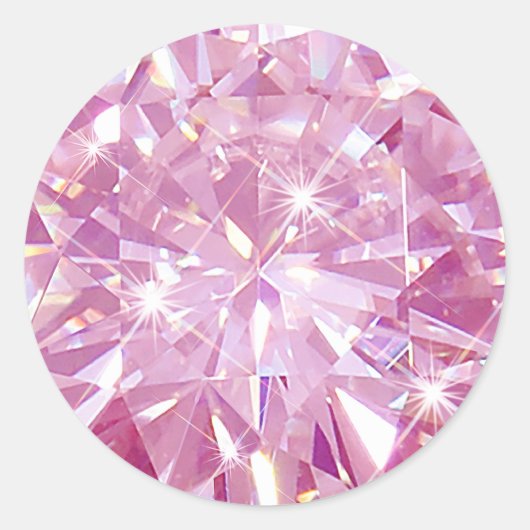 Sticker Rond Enveloppe cadeau Zircon rose Gemstone Invitation E (Devant)