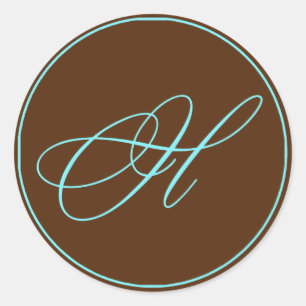Sticker Rond Enveloppe Chocolat Sceau Et Mariage Monogramme Ble