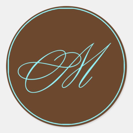 Sticker Rond Enveloppe Chocolat Sceau Et Mariage Monogramme Ble (Devant)