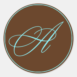 Sticker Rond Enveloppe Chocolat Sceau Et Mariage Monogramme Ble