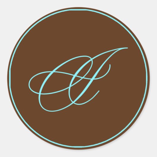 Sticker Rond Enveloppe Chocolat Sceau Et Mariage Monogramme Ble (Devant)