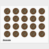 Sticker Rond Enveloppe Chocolat Sceau Et Mariage Monogramme Ble (Feuille)