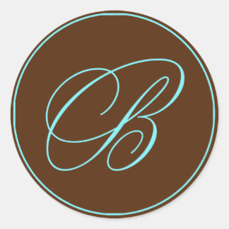 Sticker Rond Enveloppe Chocolat Sceau Et Mariage Monogramme Ble