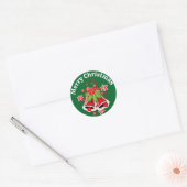 Sticker Rond Enveloppe Christmas Bells Rouge & Green Holly (Enveloppe)