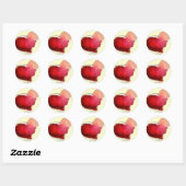 Sticker Rond Enveloppe Coeurs Amour Crimson (Feuille)