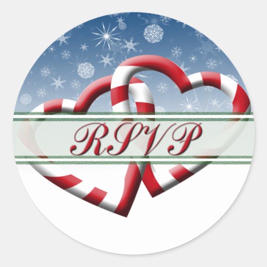 Sticker Rond Enveloppe Coeurs de Noël RSVP Holiday RSVP (Devant)