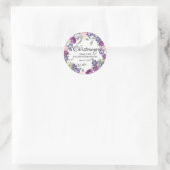 Sticker Rond Enveloppe de baptême florale de Plum Blush (Sac)