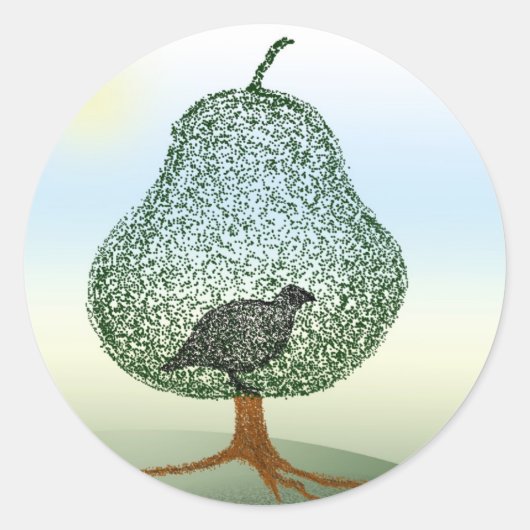 Sticker Rond Enveloppe de cartes de Noël (Devant)