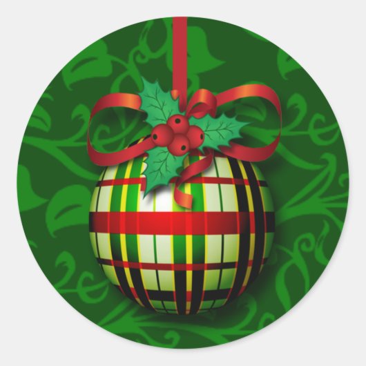 Sticker Rond Enveloppe de cartes de Noël | Cadeaux de Noël (Devant)