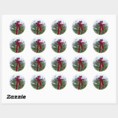Sticker Rond Enveloppe de cartes de vacances (Feuille)