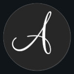 Sticker Rond Enveloppe de Faire-part de mariage monographique p<br><div class="desc">Stickers Faire-part de mariage Monogramme Personnalisé Pour Invitations</div>