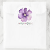 Sticker Rond enveloppe de fleurs violettes (Sac)