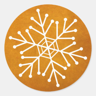 Sticker Rond Enveloppe de flocon de neige ou joints présents