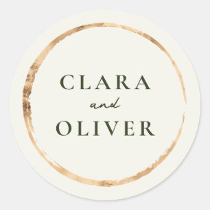 Sticker Rond Enveloppe de mariage crème Malibu Gold Ring