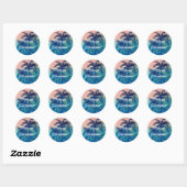 Sticker Rond Enveloppe de mariage de plage | Palmiers tropicaux (Feuille)