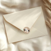 Sticker Rond Enveloppe de Mariage d'espere et de monogramme rus