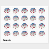 Sticker Rond Enveloppe de mariage d'hiver sceaux que je fais (Feuille)
